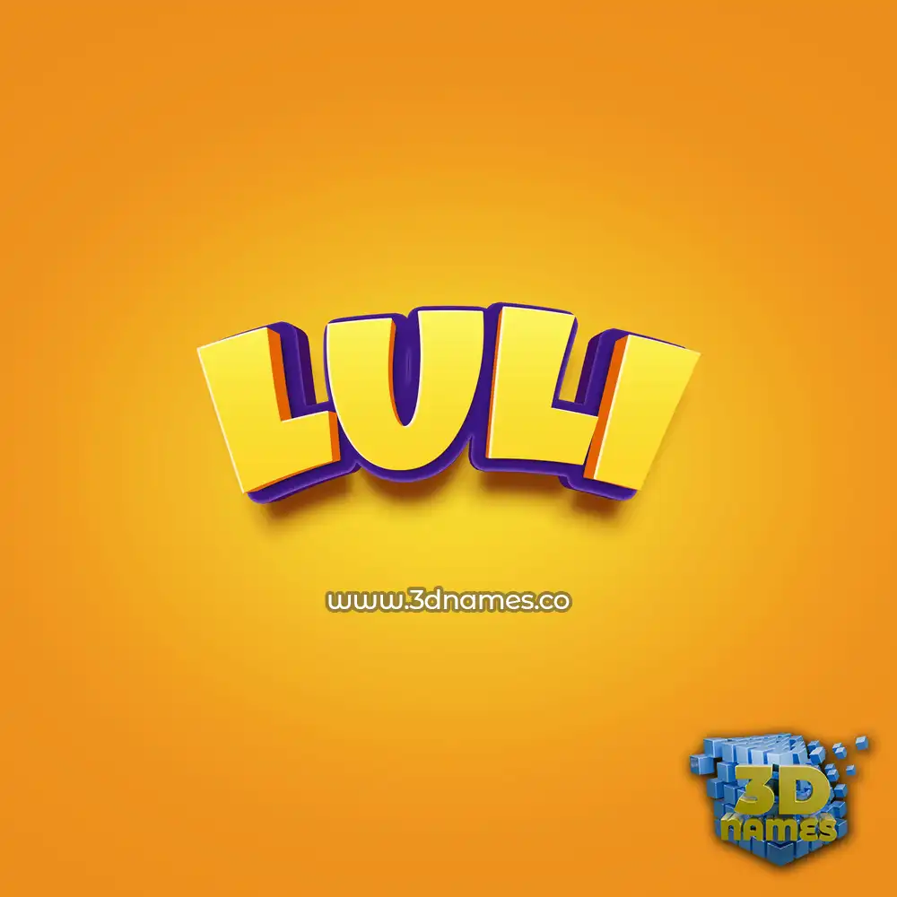 luli in Orange Toon style - 3D name wallpaper