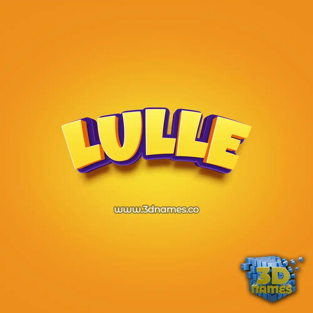 lulle in Orange Toon style - 3D name wallpaper