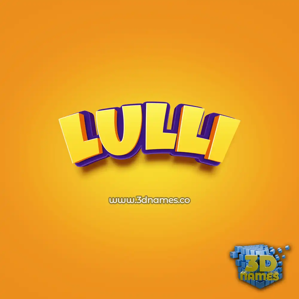 lulli in Orange Toon style - 3D name wallpaper