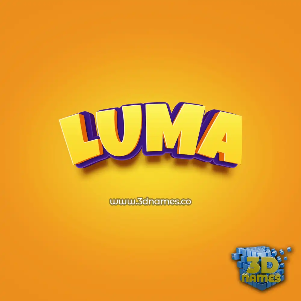 luma in Orange Toon style - 3D name wallpaper
