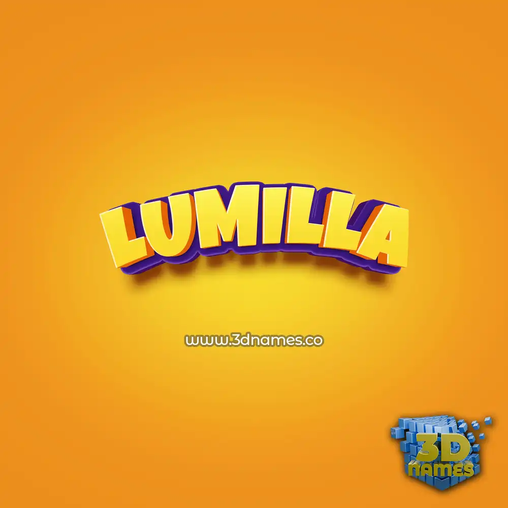 lumilla in Orange Toon style - 3D name wallpaper
