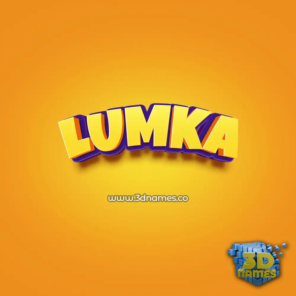 lumka in Orange Toon style - 3D name wallpaper