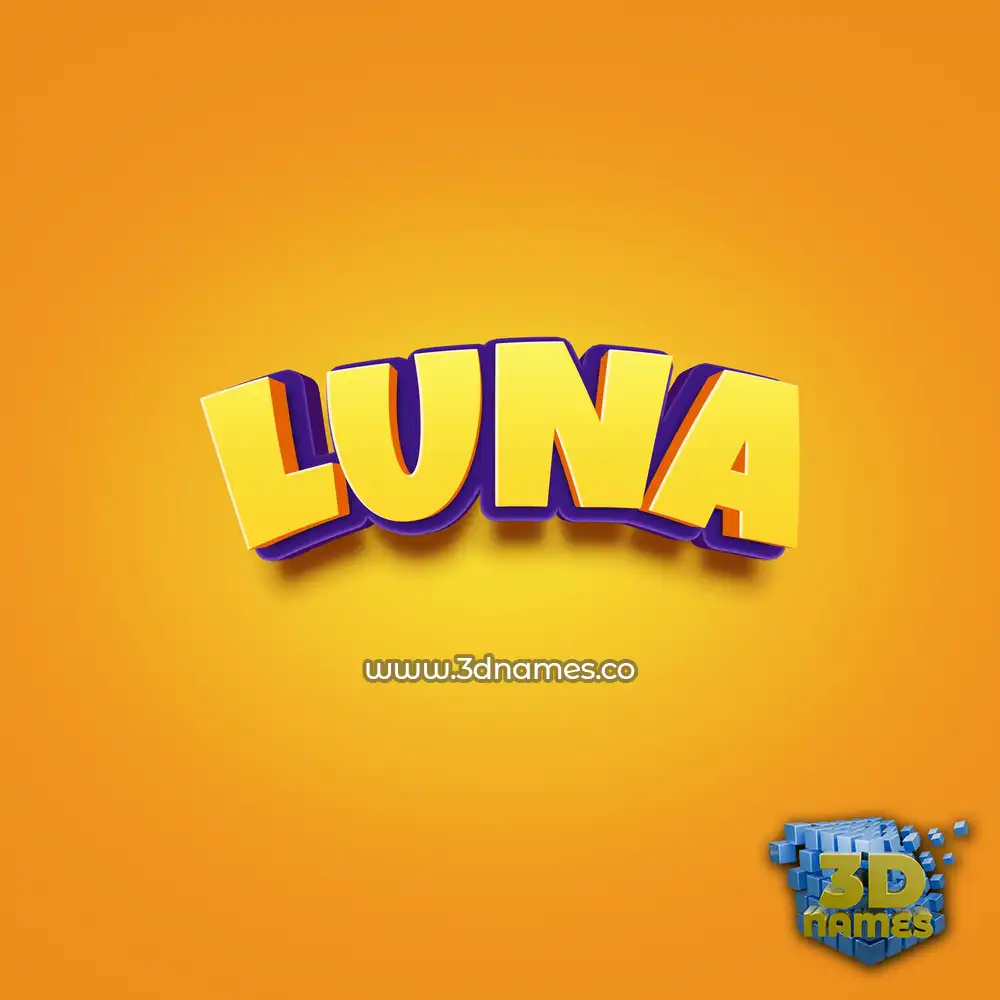 luna in Orange Toon style - 3D name wallpaper