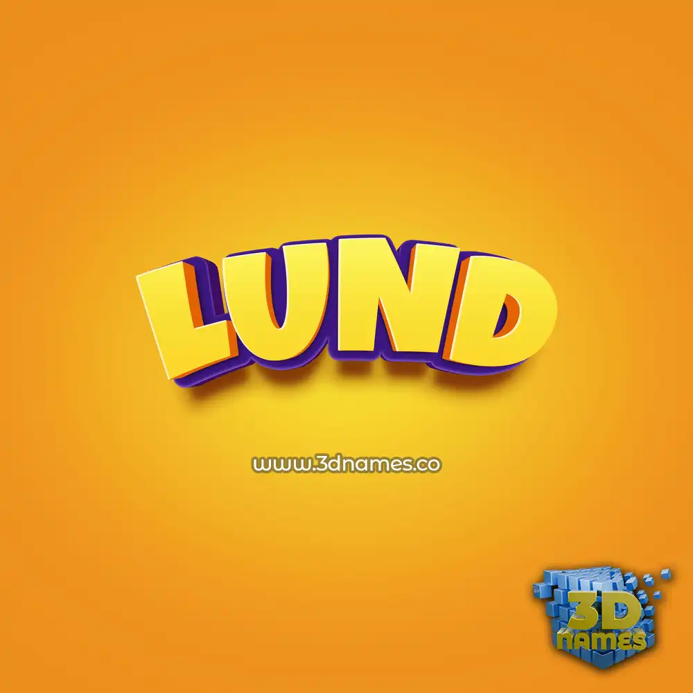 lund in Orange Toon style - 3D name wallpaper