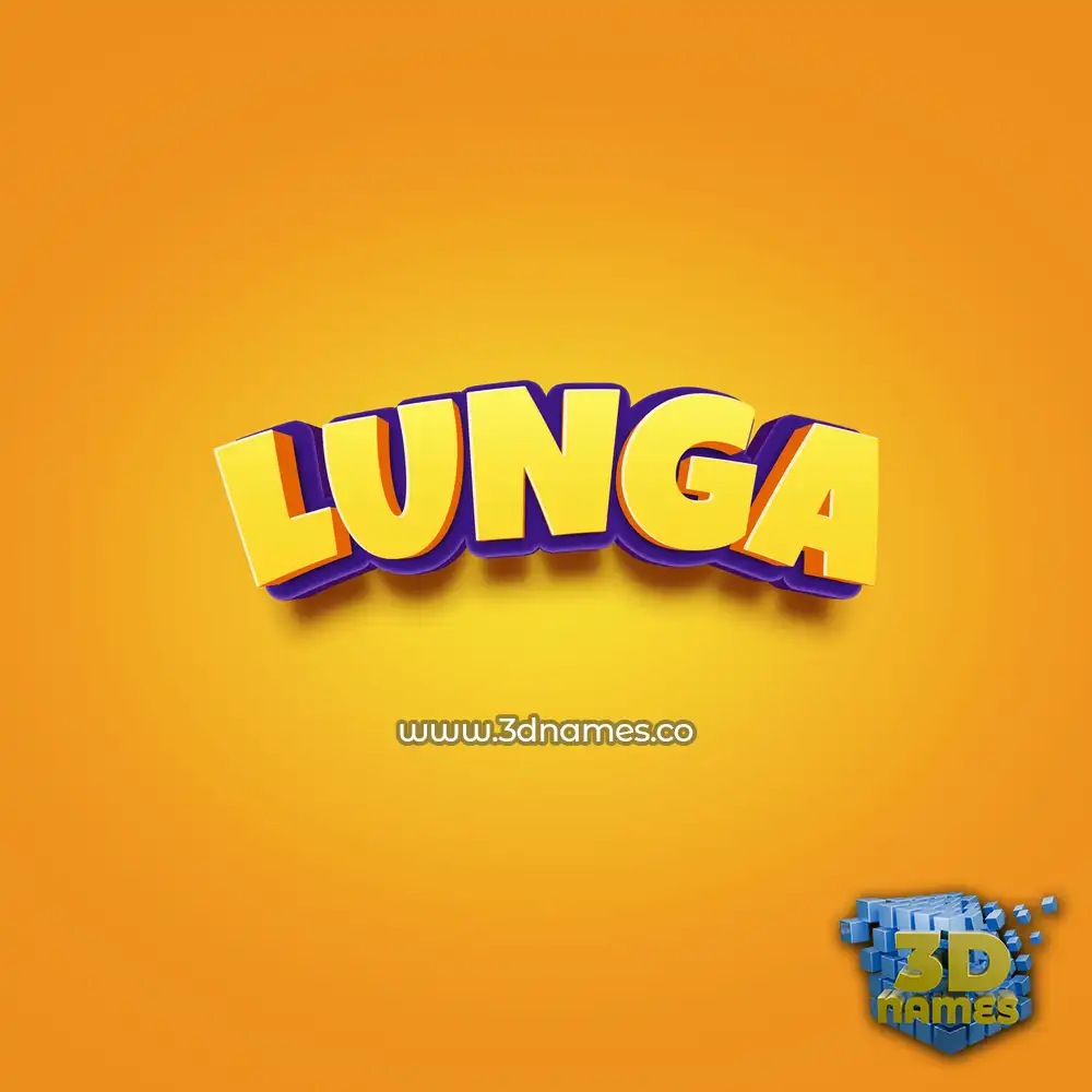 lunga in Orange Toon style - 3D name wallpaper
