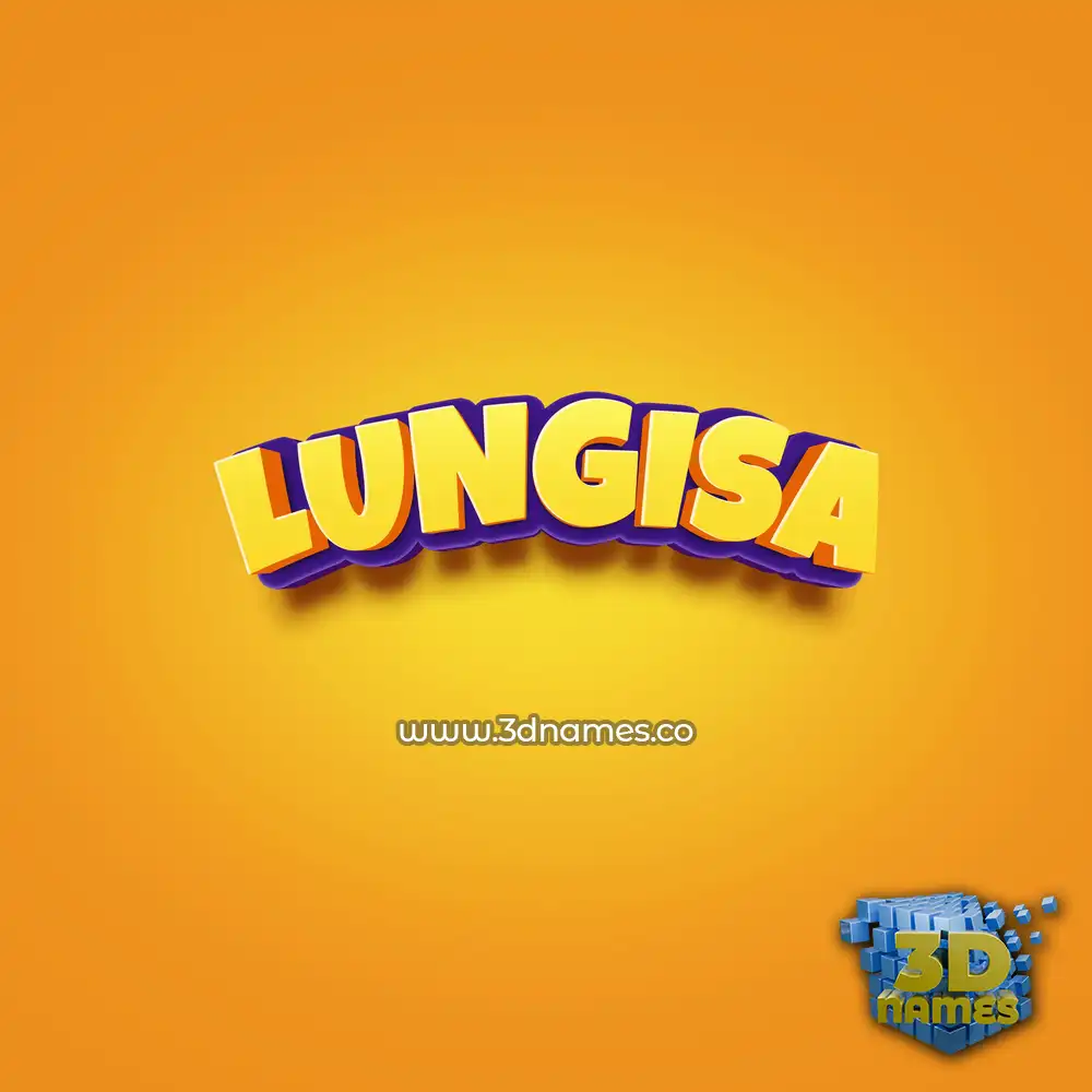 lungisa in Orange Toon style - 3D name wallpaper