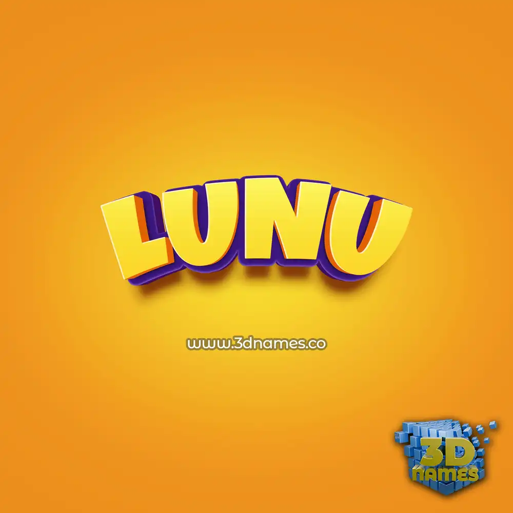 lunu in Orange Toon style - 3D name wallpaper