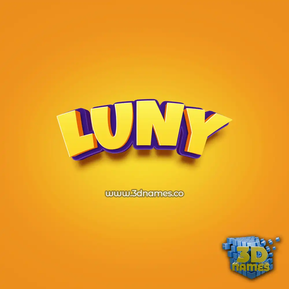 luny in Orange Toon style - 3D name wallpaper