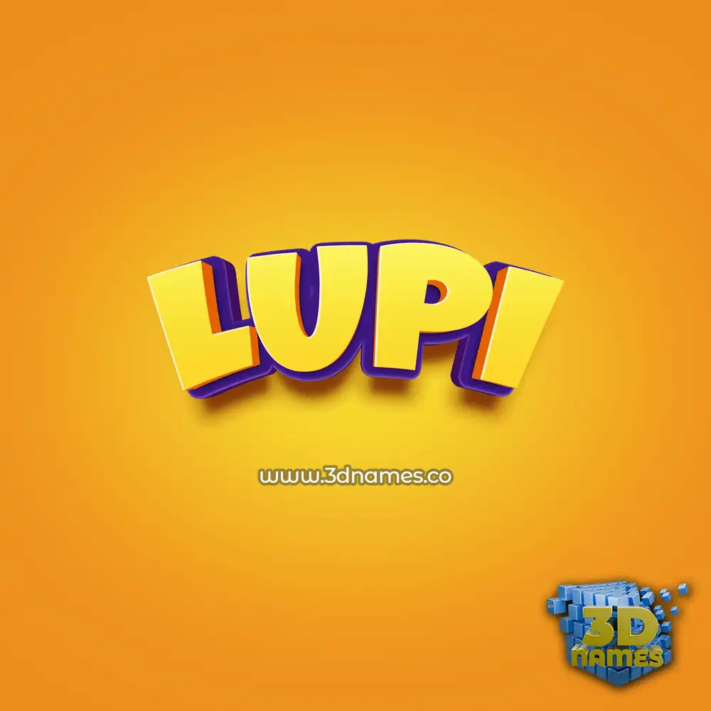 lupi in Orange Toon style - 3D name wallpaper