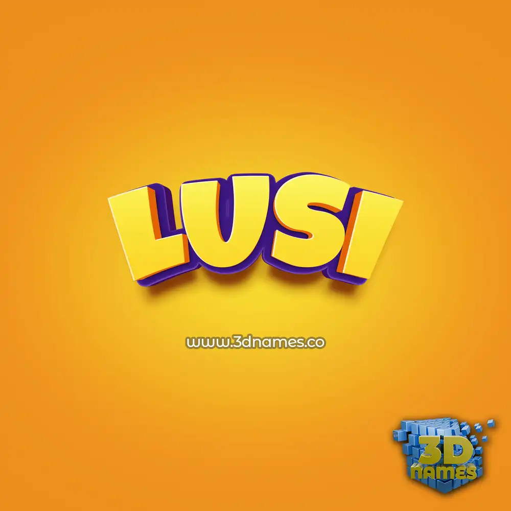lusi in Orange Toon style - 3D name wallpaper