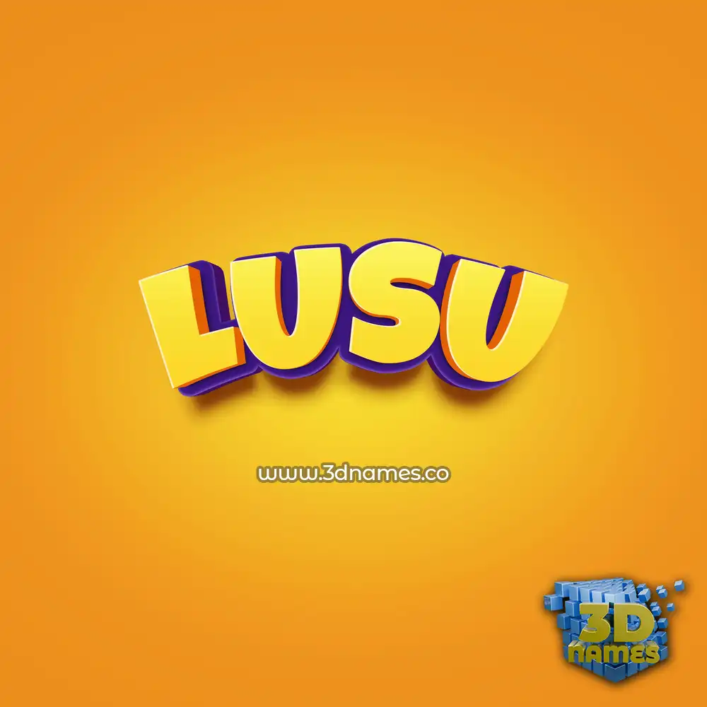 lusu in Orange Toon style - 3D name wallpaper