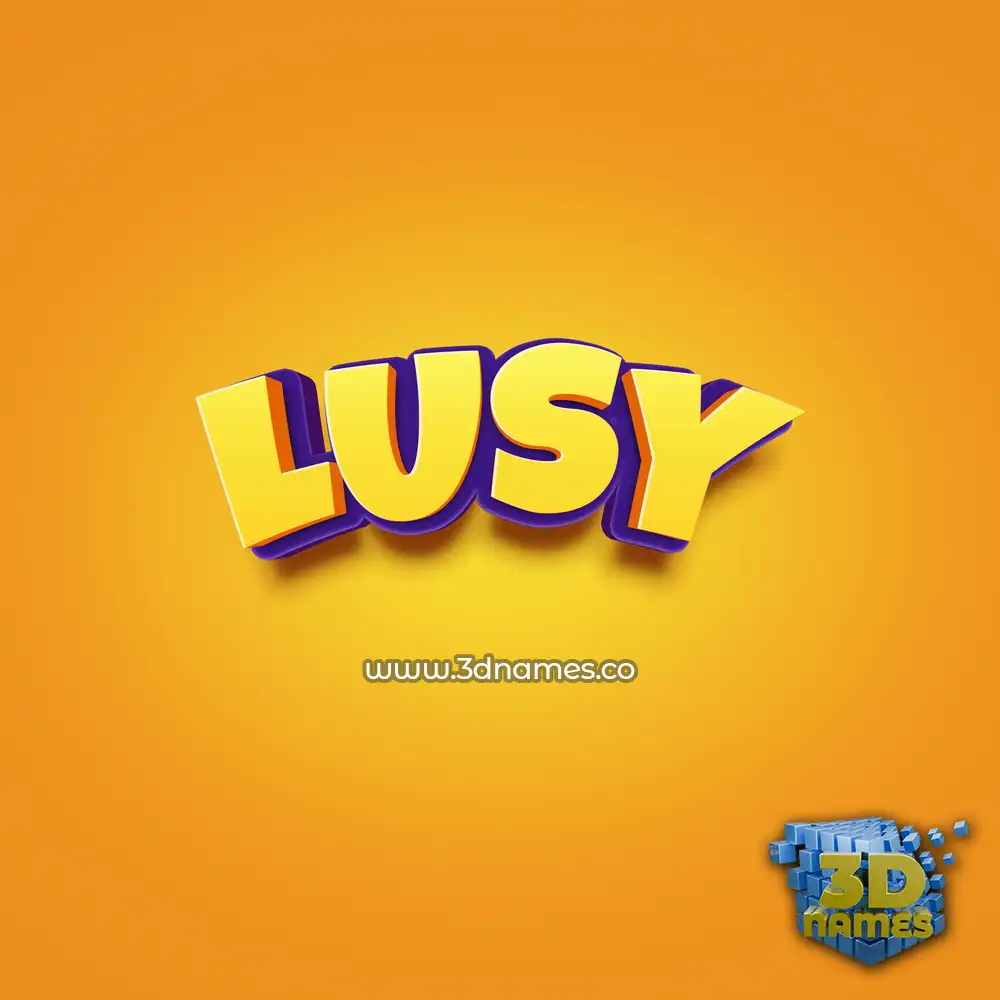 lusy in Orange Toon style - 3D name wallpaper