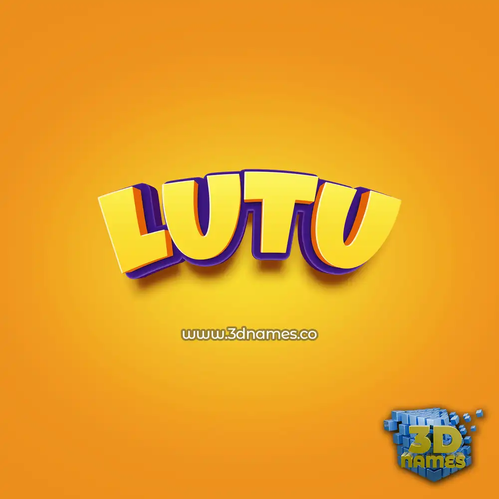 lutu in Orange Toon style - 3D name wallpaper