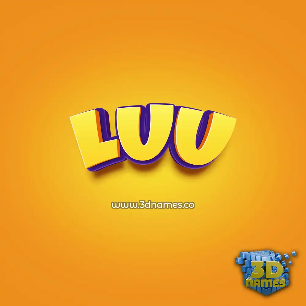 luu in Orange Toon style - 3D name wallpaper