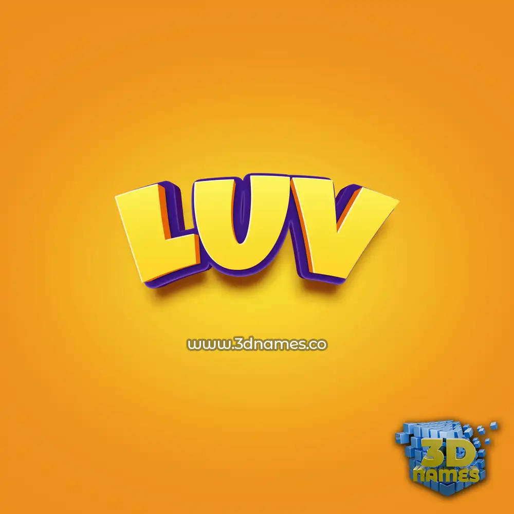 luv in Orange Toon style - 3D name wallpaper