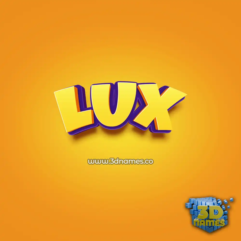 lux in Orange Toon style - 3D name wallpaper