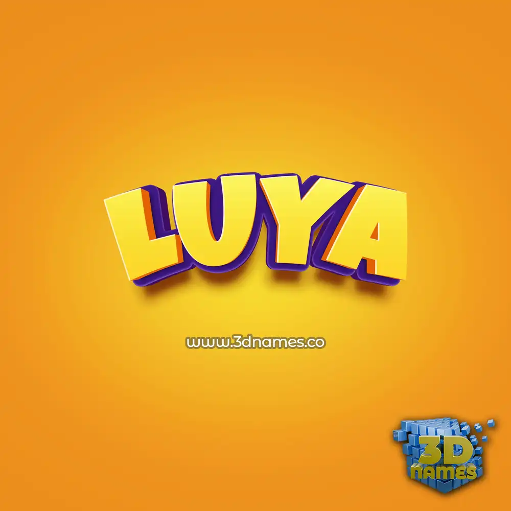 luya in Orange Toon style - 3D name wallpaper
