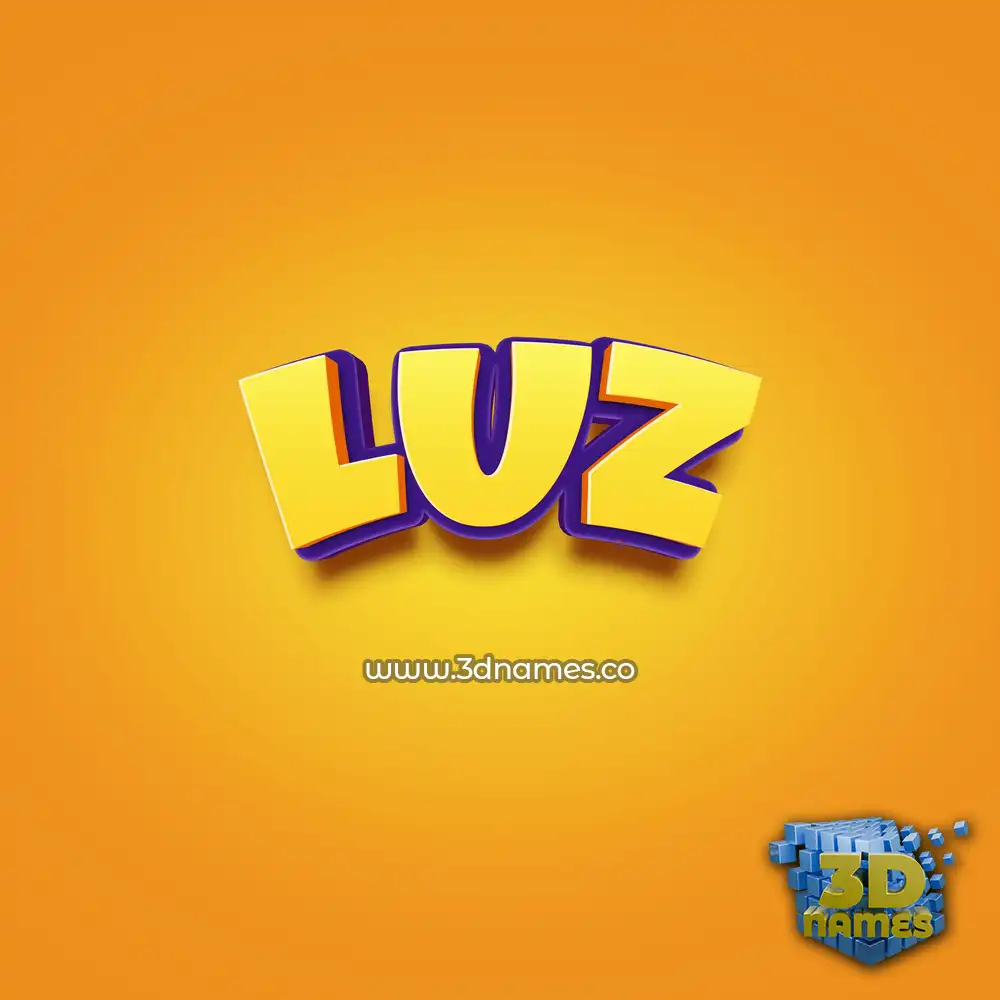 luz in Orange Toon style - 3D name wallpaper