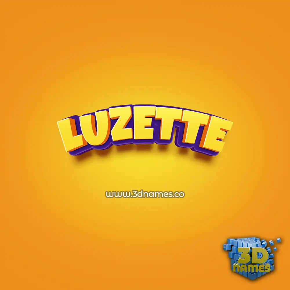 luzette in Orange Toon style - 3D name wallpaper