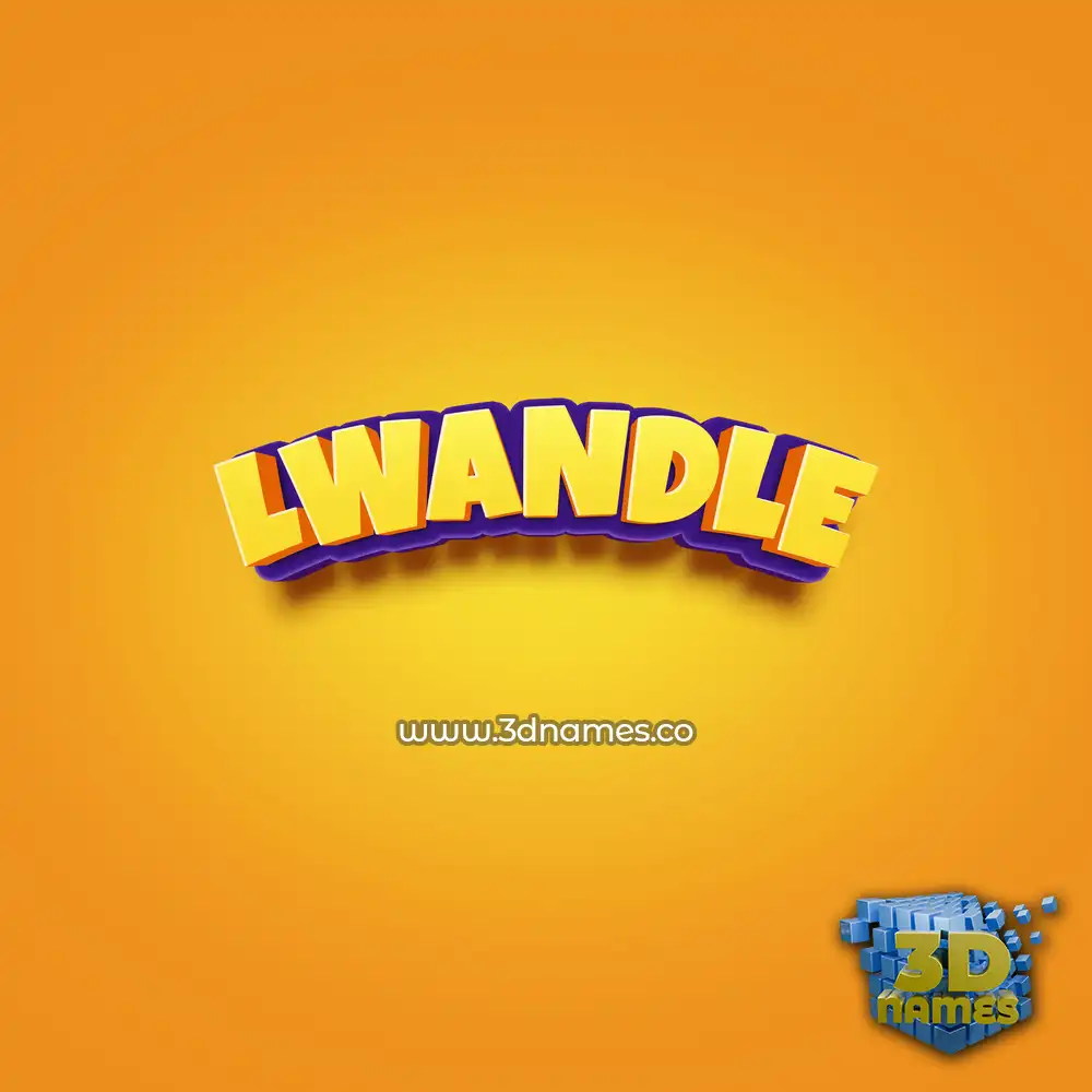lwandle in Orange Toon style - 3D name wallpaper