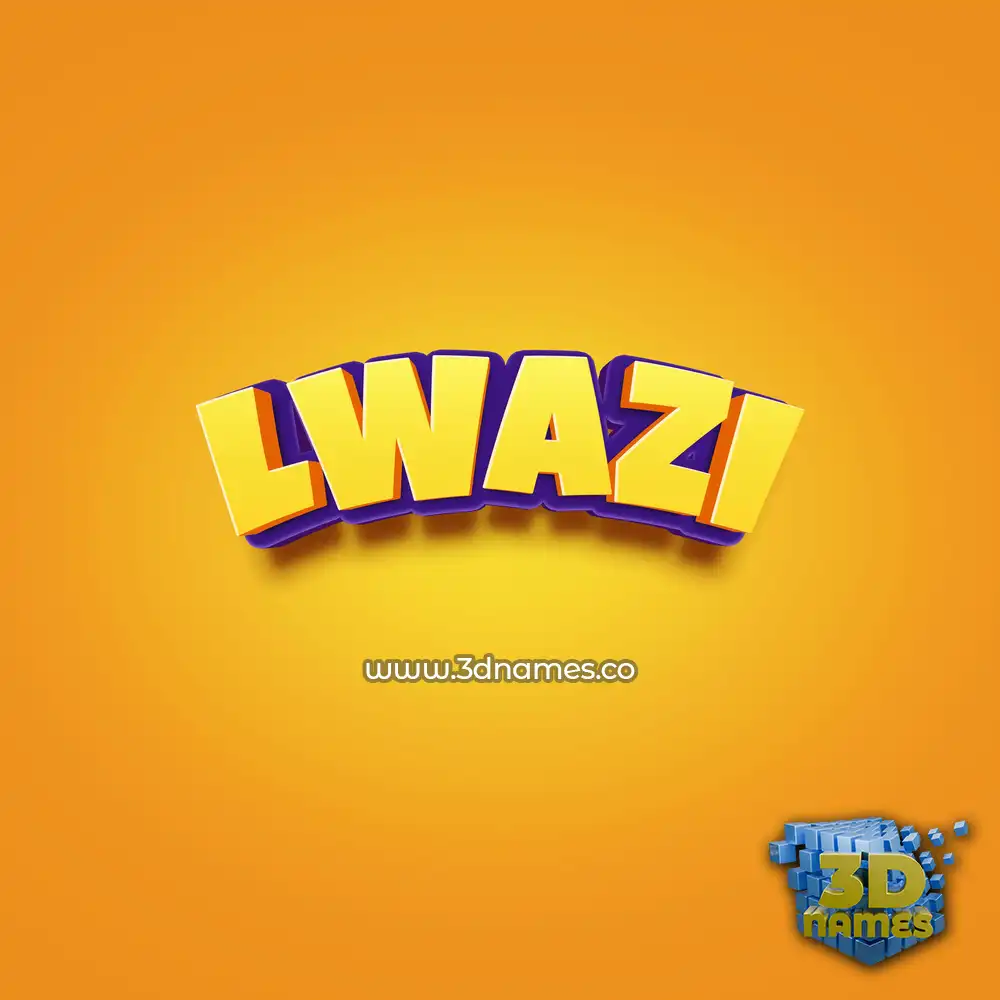 lwazi in Orange Toon style - 3D name wallpaper