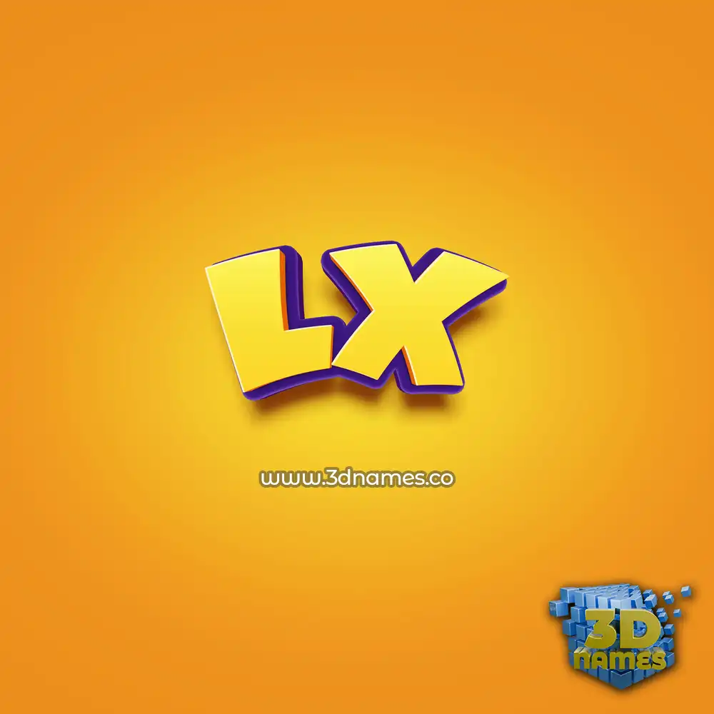 lx in Orange Toon style - 3D name wallpaper