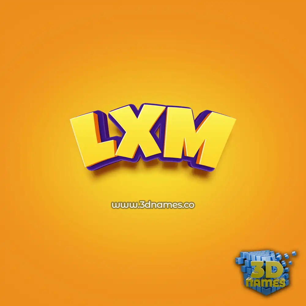 lxm in Orange Toon style - 3D name wallpaper