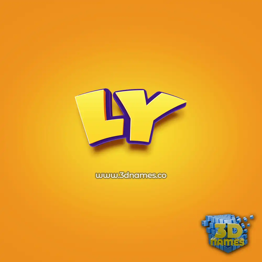 ly in Orange Toon style - 3D name wallpaper
