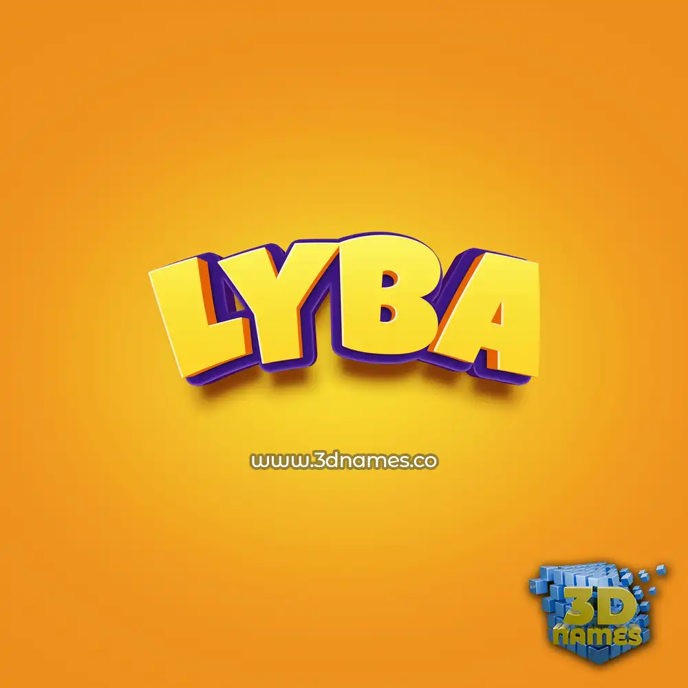 lyba in Orange Toon style - 3D name wallpaper