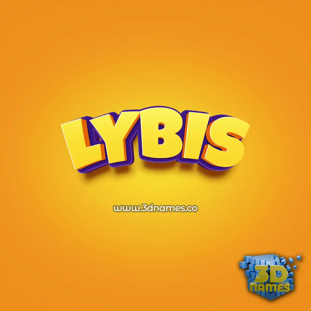 lybis in Orange Toon style - 3D name wallpaper