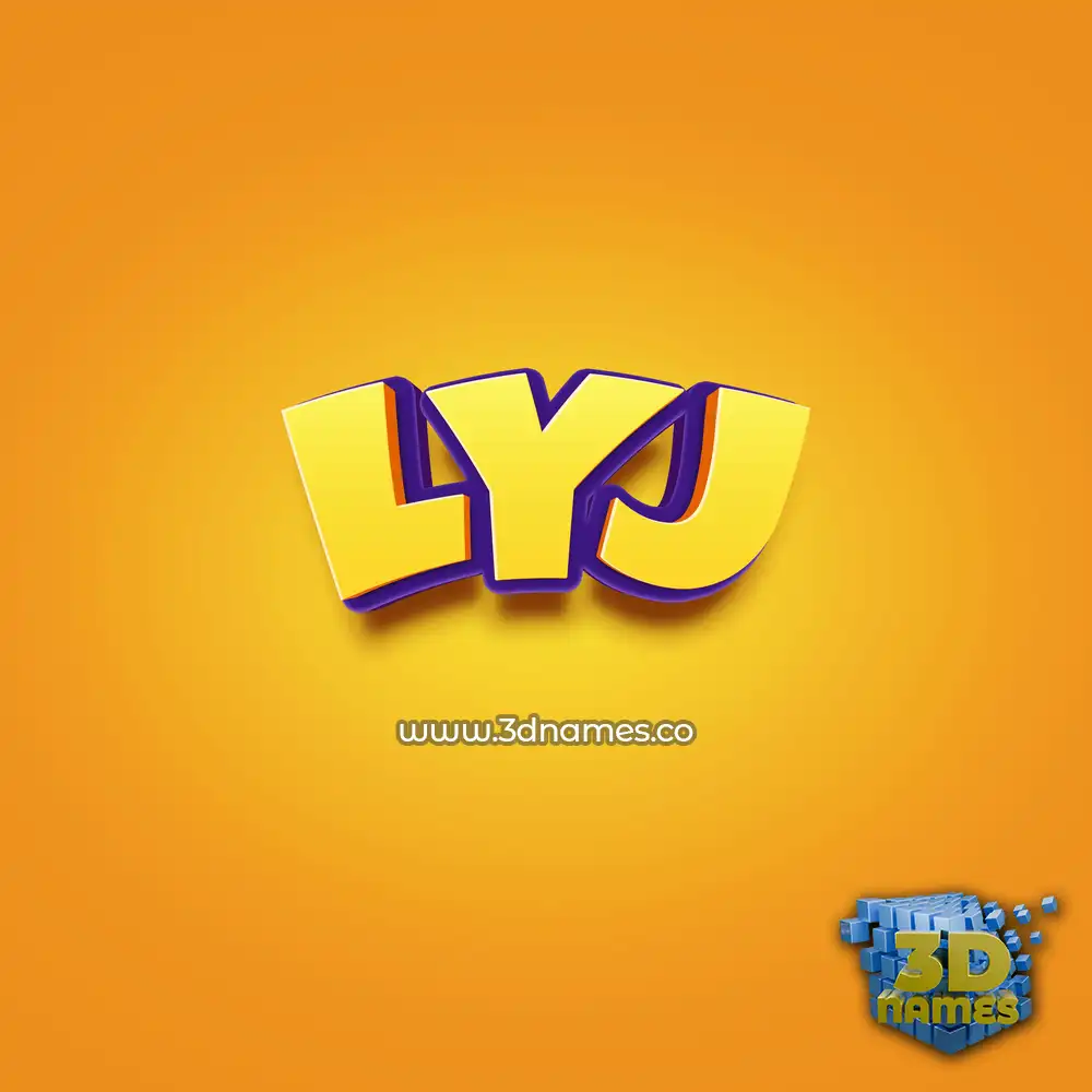 lyj in Orange Toon style - 3D name wallpaper