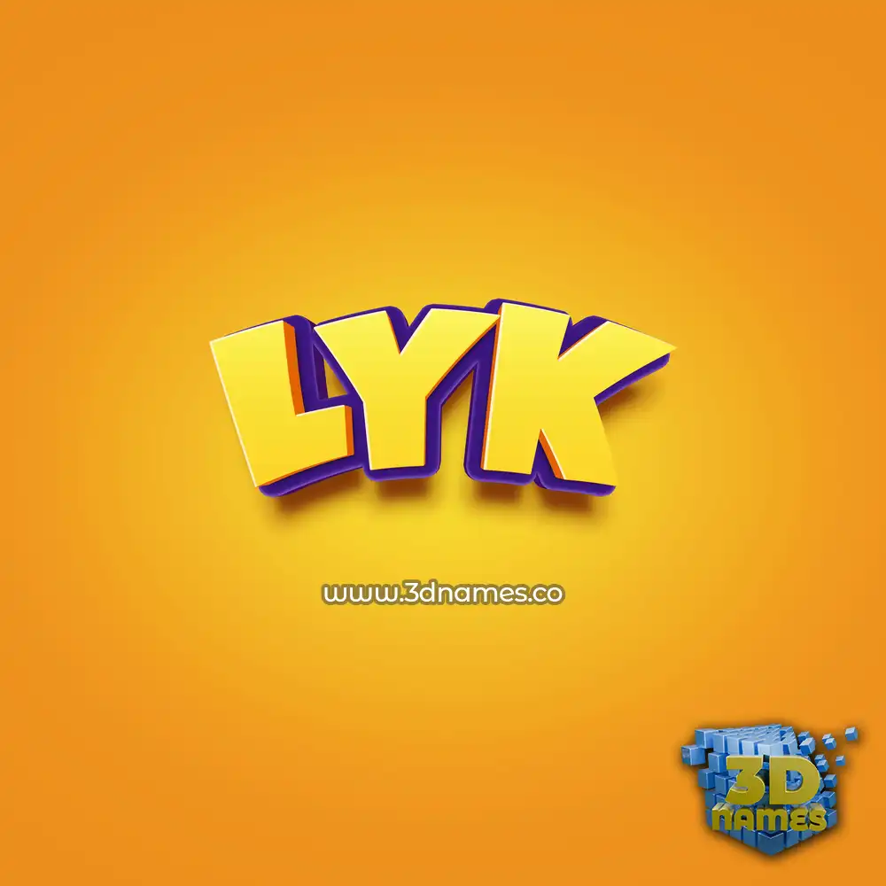 lyk in Orange Toon style - 3D name wallpaper