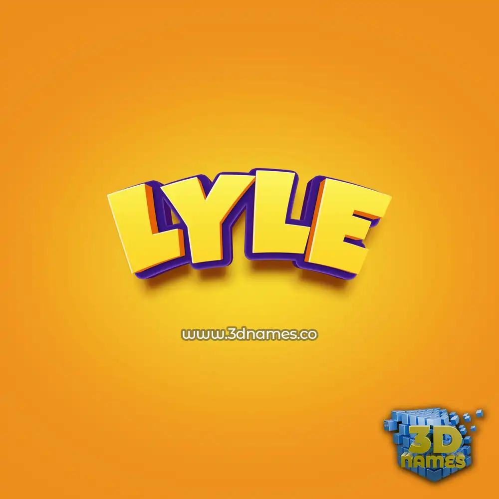 lyle in Orange Toon style - 3D name wallpaper