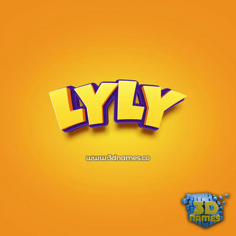 lyly in Orange Toon style - 3D name wallpaper