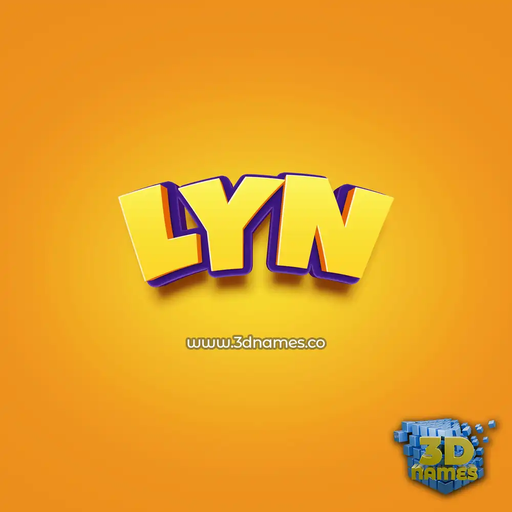 lyn in Orange Toon style - 3D name wallpaper