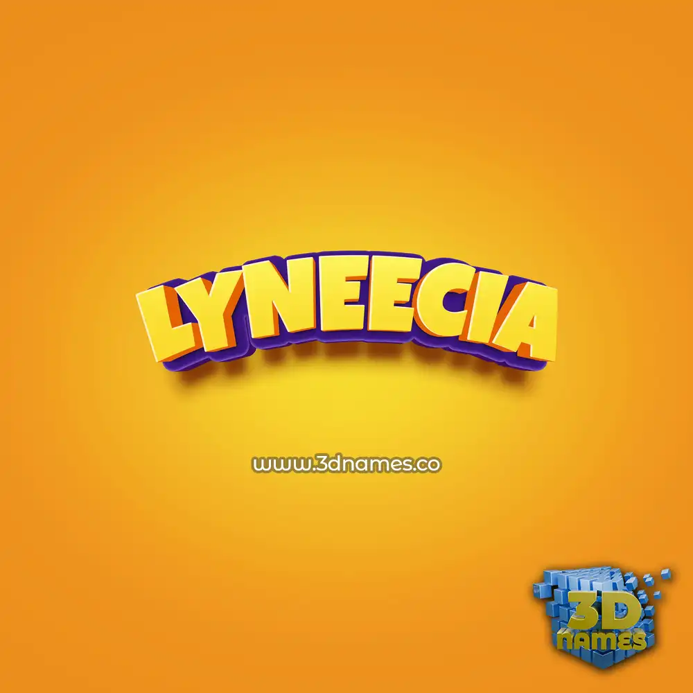 lyneecia in Orange Toon style - 3D name wallpaper
