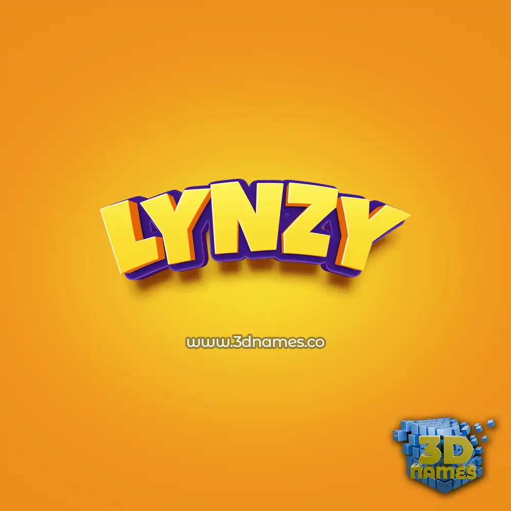 lynzy in Orange Toon style - 3D name wallpaper