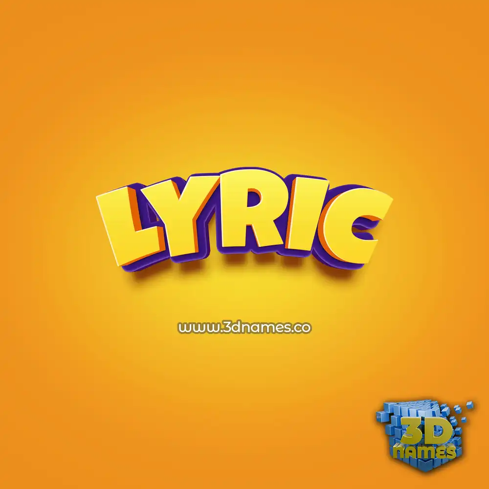 lyric in Orange Toon style - 3D name wallpaper