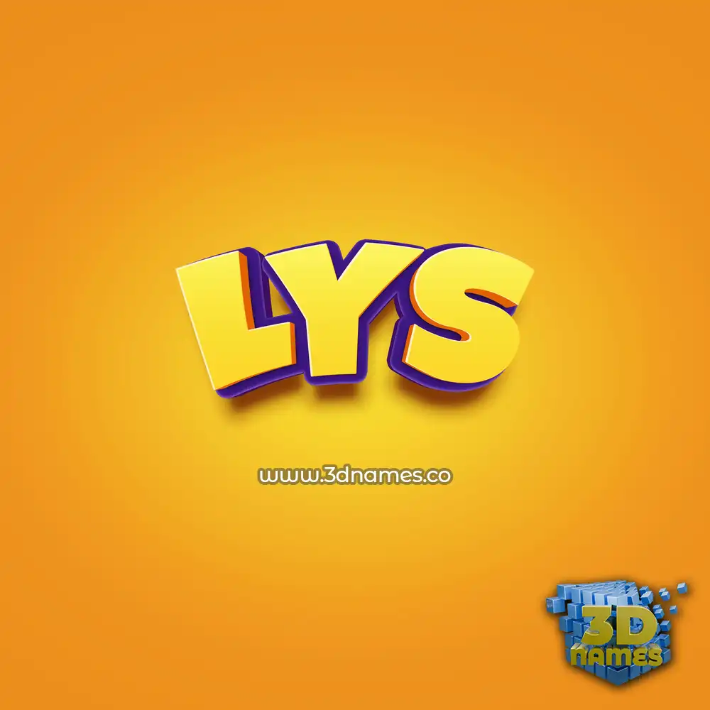 lys in Orange Toon style - 3D name wallpaper