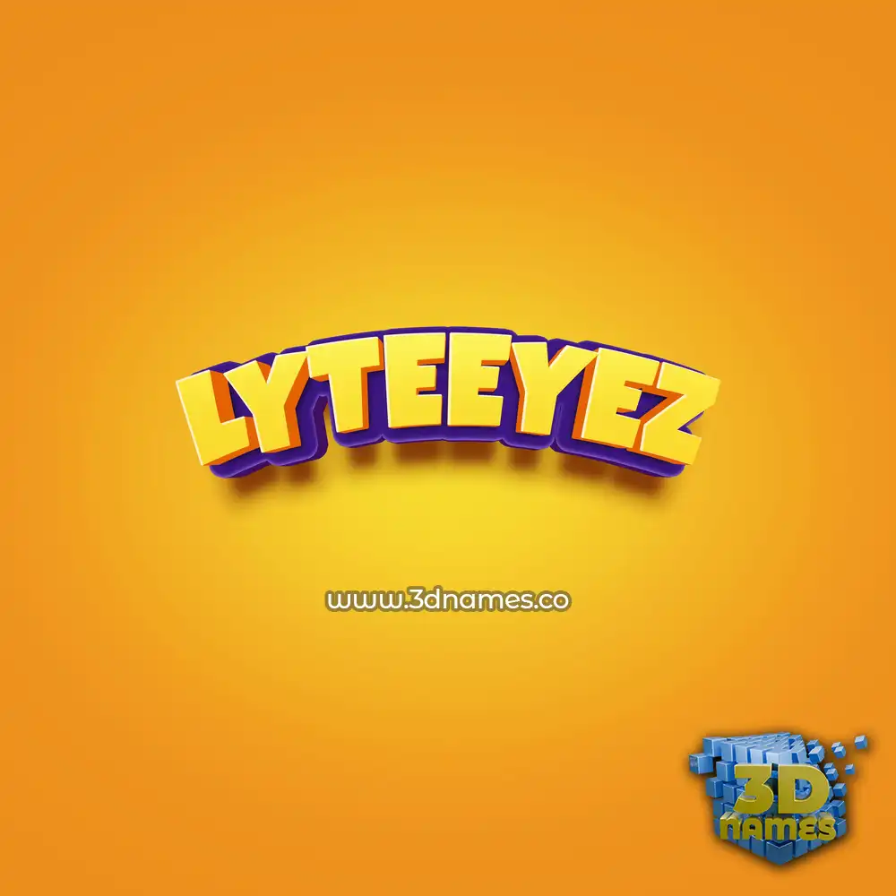 lyteeyez in Orange Toon style - 3D name wallpaper