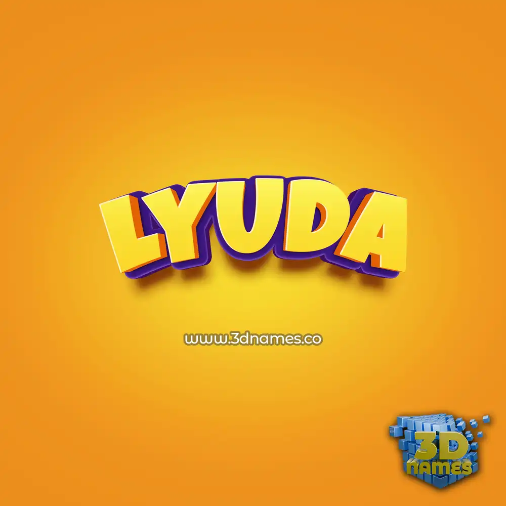 lyuda in Orange Toon style - 3D name wallpaper