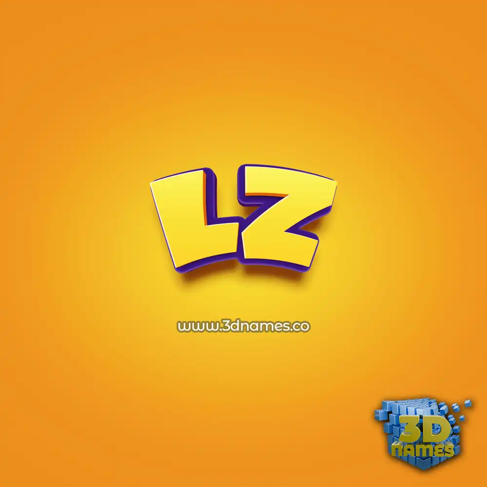 lz in Orange Toon style - 3D name wallpaper