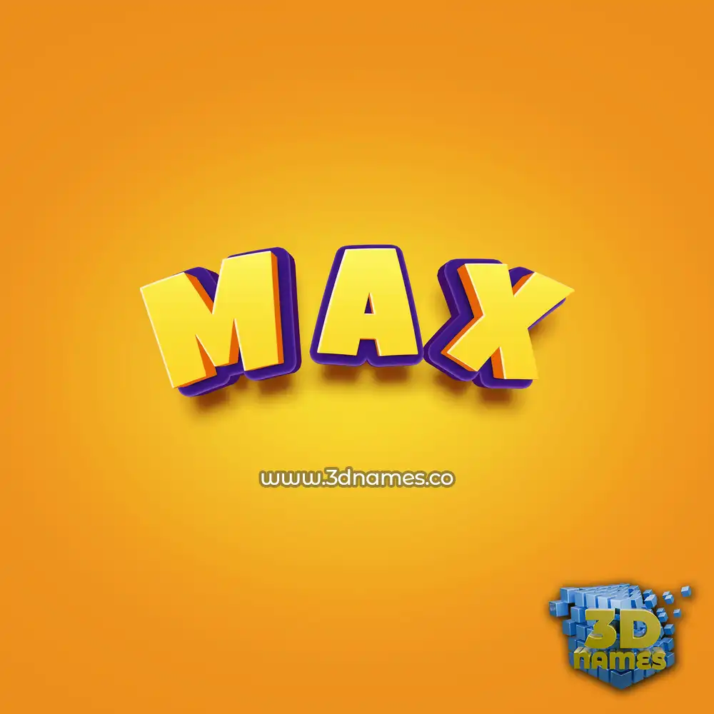m a x in Orange Toon style - 3D name wallpaper