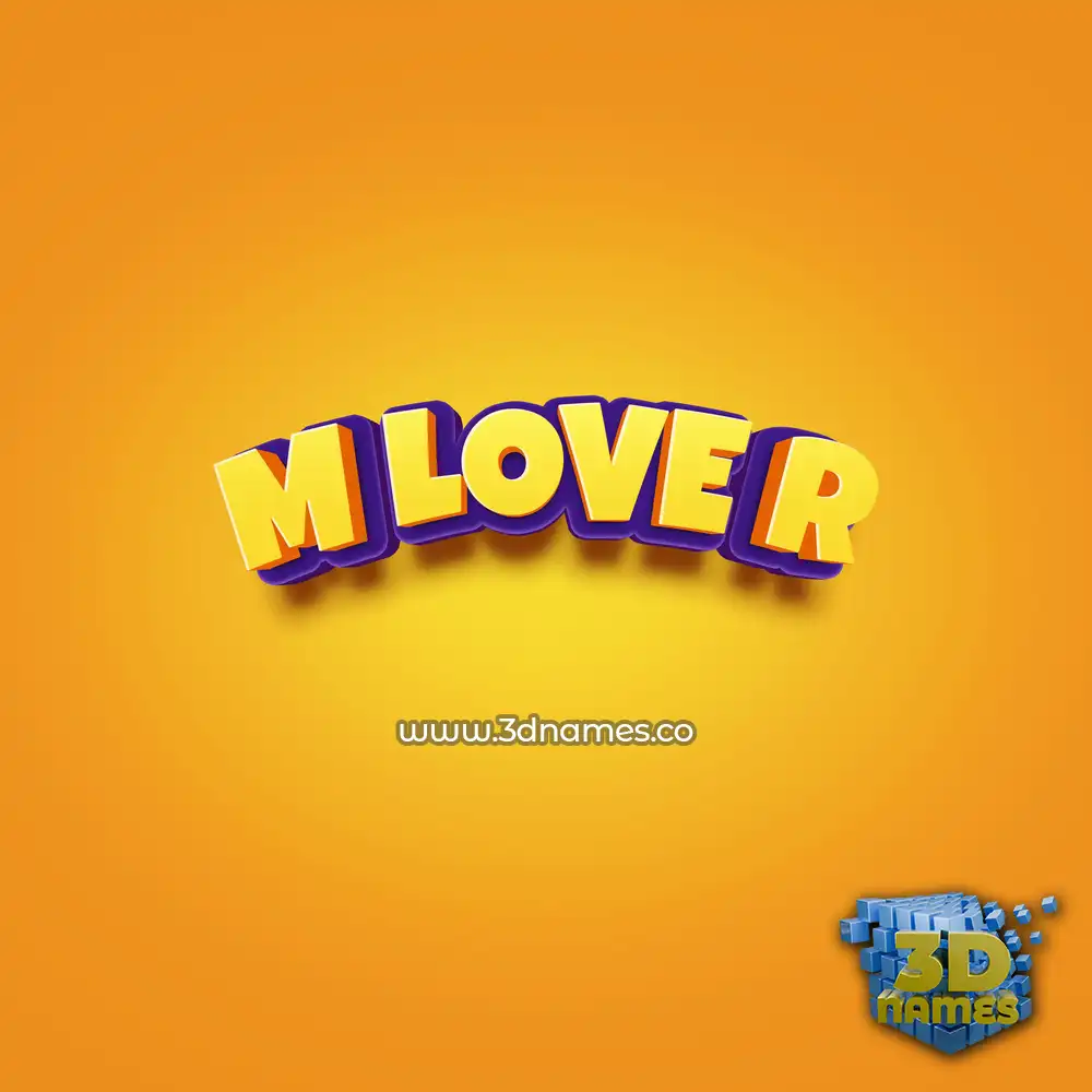 m love r in Orange Toon style - 3D name wallpaper