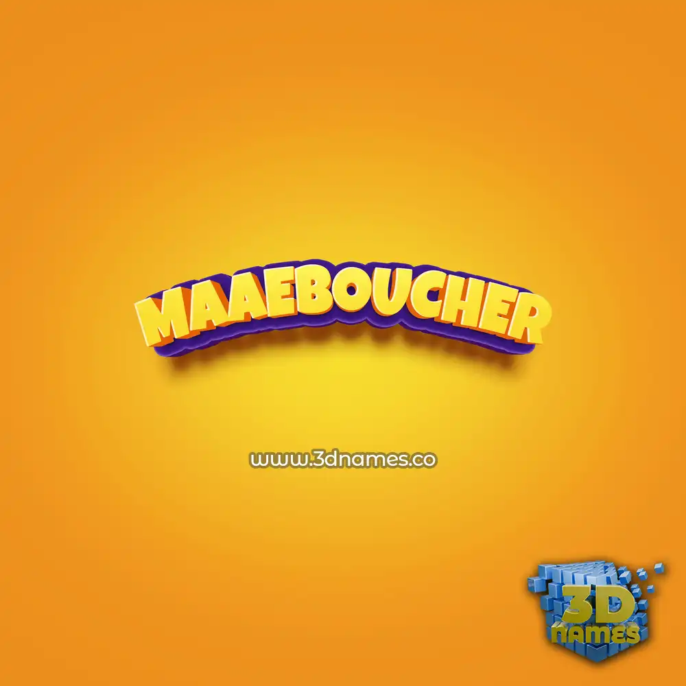 maaeboucher in Orange Toon style - 3D name wallpaper