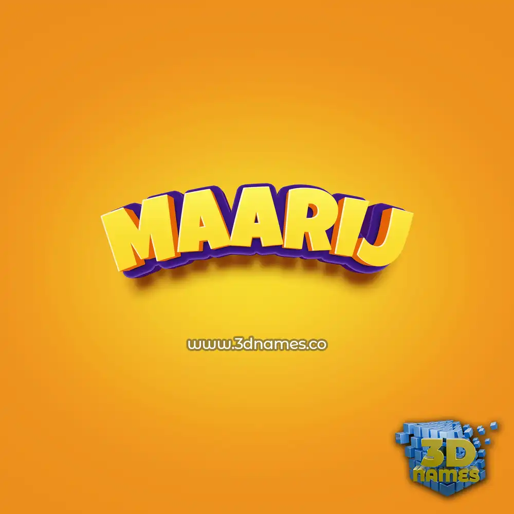 maarij in Orange Toon style - 3D name wallpaper