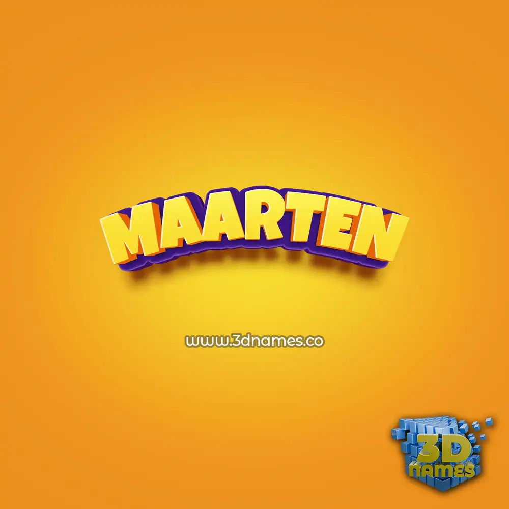 maarten in Orange Toon style - 3D name wallpaper
