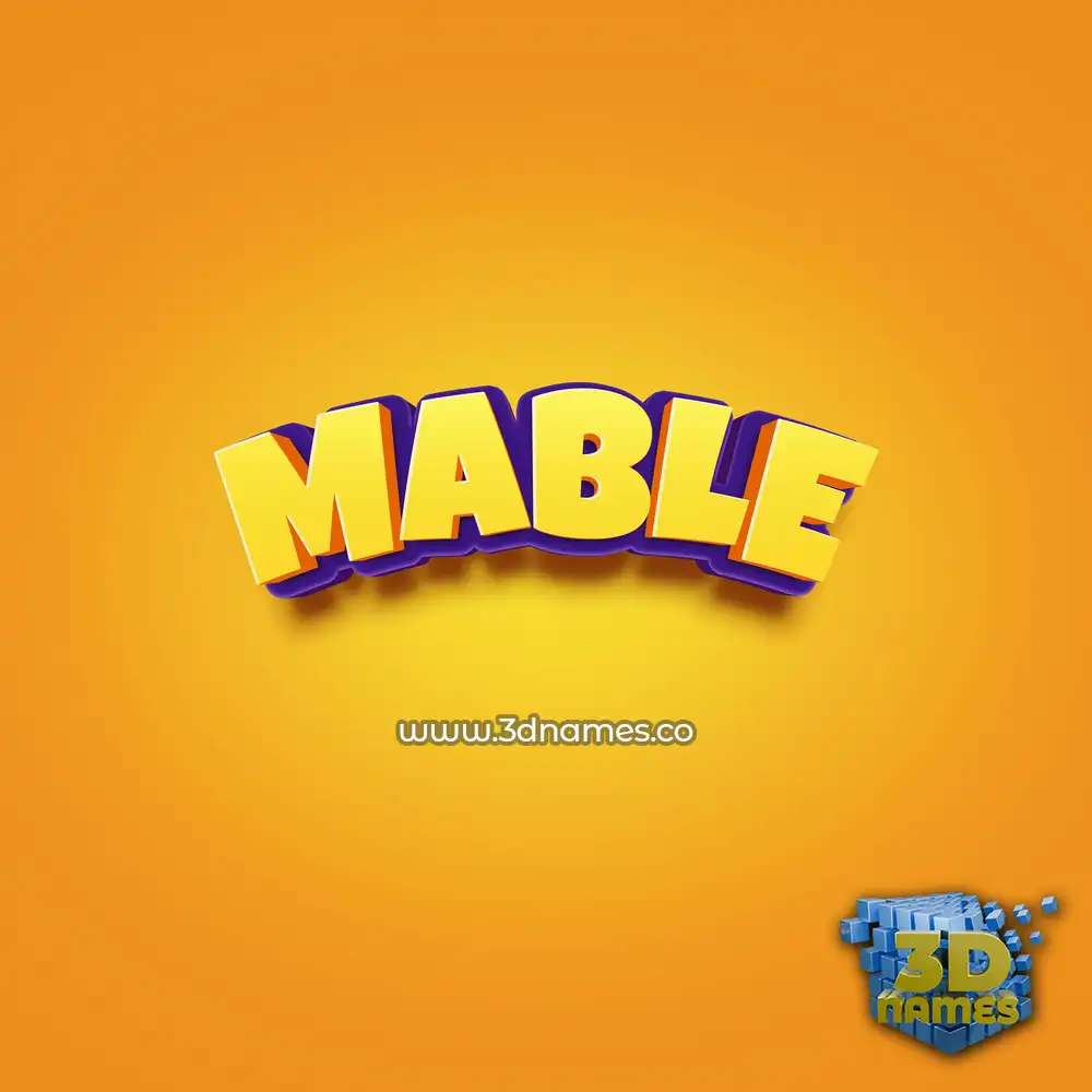 mable in Orange Toon style - 3D name wallpaper