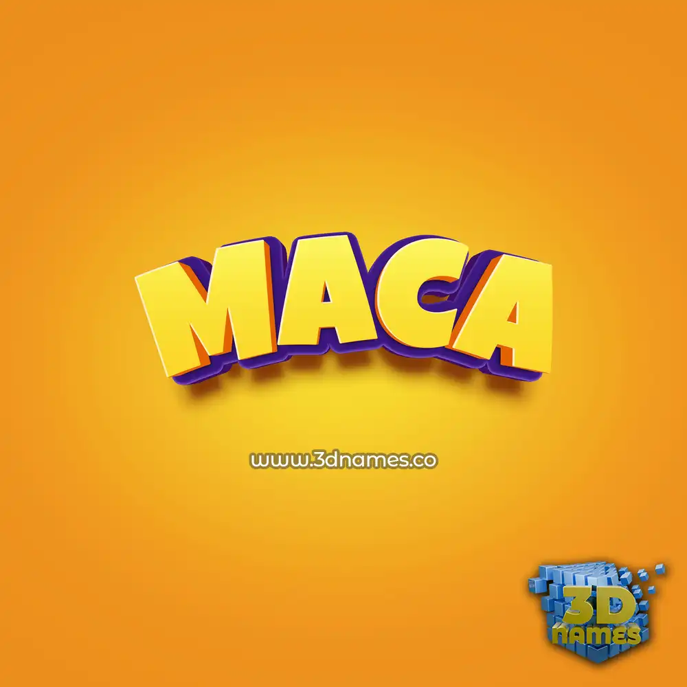 maca in Orange Toon style - 3D name wallpaper