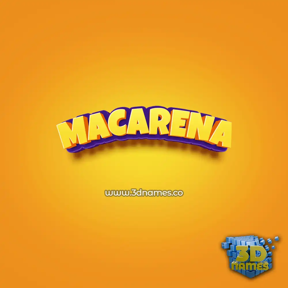 macarena in Orange Toon style - 3D name wallpaper